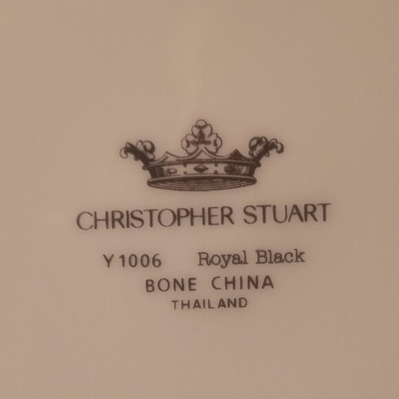 Christopher Stuart Royal Black Y1006 Chop Round Platter Cake Plate 13" EXCELLENT - Picture 2 of 2
